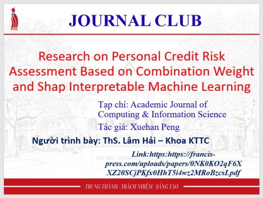 CHIA SẺ HỌC THUẬT JOURNAL CLUB