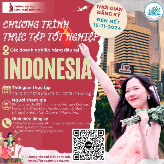 Chương trình thực tập tốt nghiệp tại Indonesia dành cho sinh viên DNTU