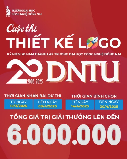 CUỘC THI THIẾT KẾ LOGO KỶ NIỆM 20 NĂM THÀNH LẬP TRƯỜNG ĐẠI HỌC CÔNG NGHỆ ĐỒNG NAI