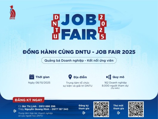 DNTU JOB FAIR 2025 – CƠ HỘI VÀNG TUYỂN DỤNG DÀNH CHO DOANH NGHIỆP