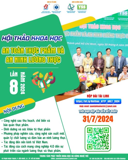 Hội thảo Khoa học “An toàn thực phẩm và An ninh lương thực lần 8 năm 2024”