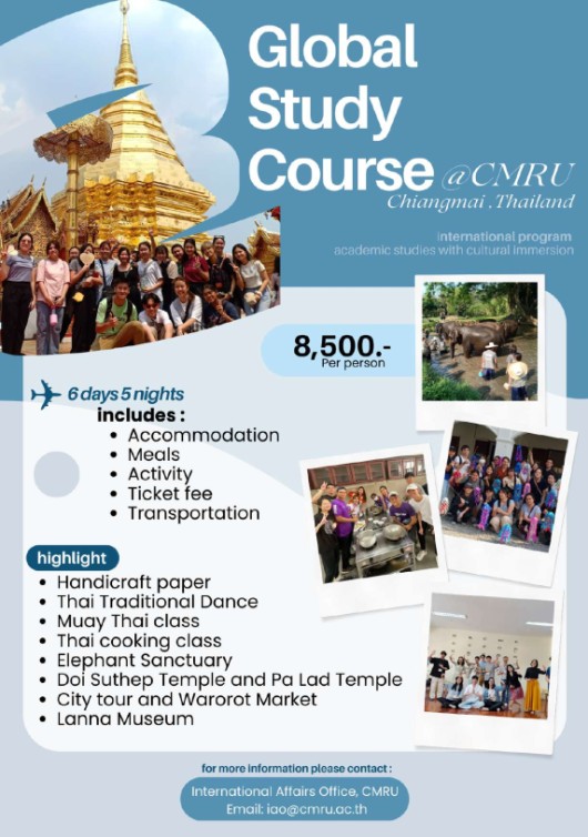 Mùa hè sôi động cùng Global Study Course tại Chiang Mai Rajabhat University – Thái Lan.