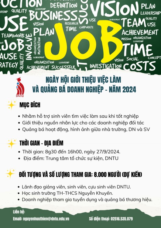 NGÀY HỘI GIỚI THIỆU VIỆC LÀM VÀ QUẢNG BÁ DOANH NGHIỆP - NĂM 2024