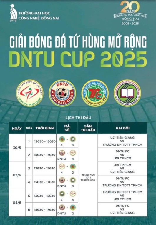 THÔNG BÁO ĐĂNG KÝ THAM GIA LỄ KHAI MẠC GIẢI BÓNG ĐÁ CÚP DNTU 2025